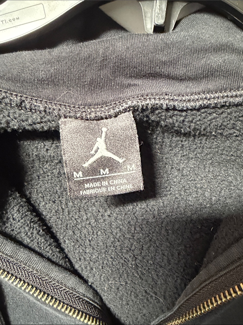 Men's Black Full-Zip Hoodie with Red Jordan Jumpman - Picture 2 of 3